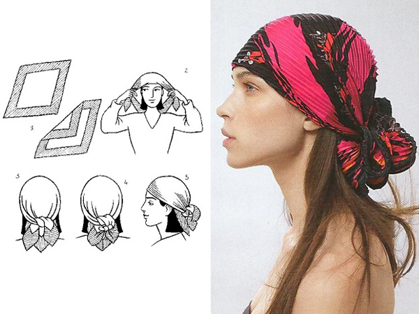 Платок на голову – Классический вариант с декором