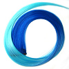 Цветные пряди волос на заколках. Синий электрик + Морская волна. 1 шт.