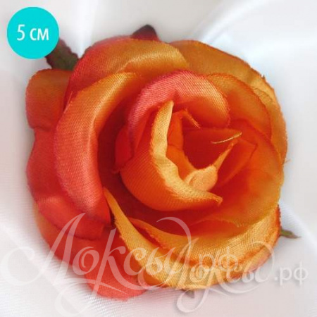 цветок "Роза малая" на зажиме. Оранжевая