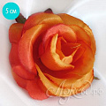 цветок &quot;Роза малая&quot; на зажиме. Оранжевая
