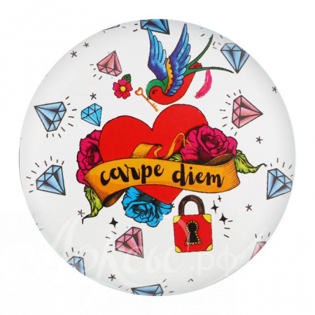 Дизайнерский подарок "Carpe diem" (зеркало на открытке)