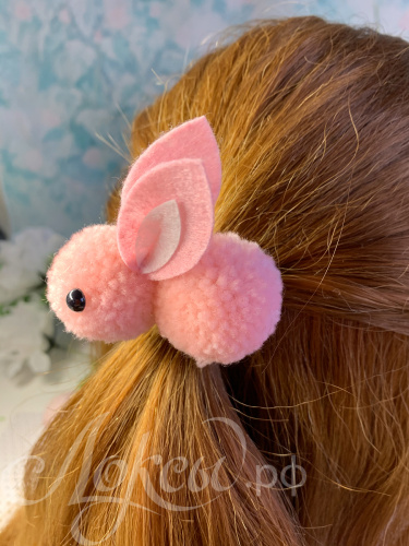 Резинка для волос «Little Bunny». Розовая. 1 шт.