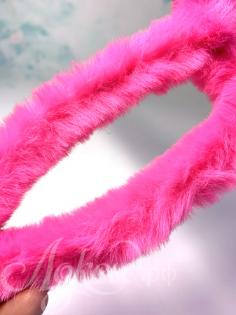 Ободок меховой «Ушки-лапочки». Розовый