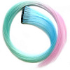 Цветные пряди волос на заколках. Небесно-голубой + Морская волна + Светло-розовый