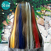 Цветные пряди волос на заколках. Голубой + Св-розовый 1 шт.